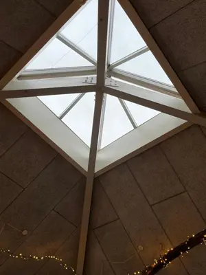 a skylight in the ceiling of a building at Room 12 - Hawkraft Kulturhotel in Vestervig