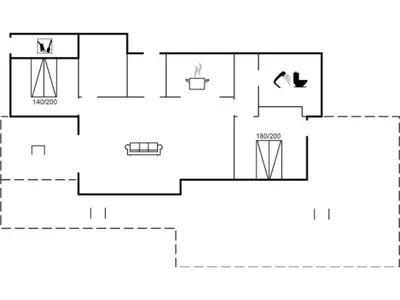 a floor plan of a house at Holiday Home Telma - 200m from the sea by Interhome in Blokhus
