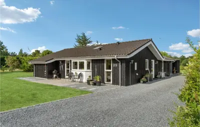 a home with a black and white house at Gorgeous Home In Fjerritslev With Sauna in Fjerritslev