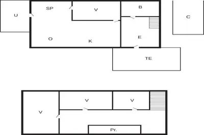 a schematic diagram of a building at 8 person holiday home in Øster Assels-By Traum in Øster Assels