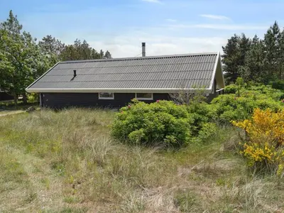 a house with a metal roof in a field at Holiday Home Myrte - 900m from the sea by Interhome in Torsted