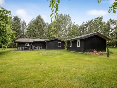 a black barn with a yard in front of it at Holiday Home Gudrid - 250m to the fjord by Interhome in Højslev