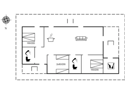 a floor plan of a house at Holiday Home Ascan - 600m from the sea by Interhome in Løkken