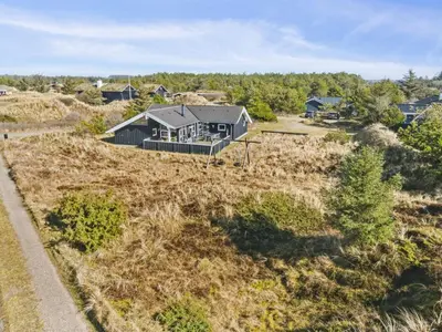 an aerial view of a house on a field at Holiday Home Franzisca - 700m from the sea by Interhome in Saltum