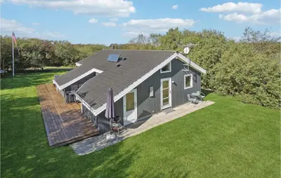 an overhead view of a house with a deck at Amazing Home In Vestervig With Kitchen in Vestervig
