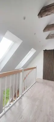 a white room with skylights in the ceiling at Villa Vandkant in Thyholm
