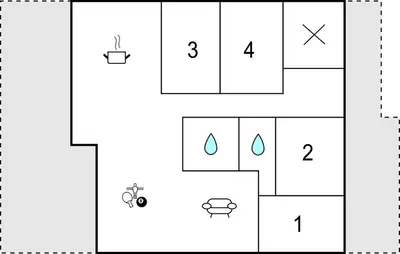 a drawing of a coordinate grid with four different numbers at Awesome Home In Thisted With Sauna in Thisted