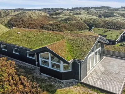 an image of a house with a grass roof at Holiday Home Gebko - 150m from the sea by Interhome in Saltum
