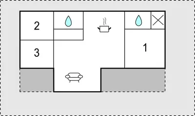 an illustration of a block diagram of a bathroom at Holiday Home Blokhus 59 in Blokhus