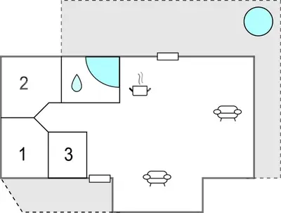 a diagram of a floor plan of a house at Cozy Home In Struer With Wifi in Struer