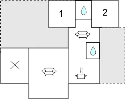 a block diagram of a house with four squares at 3 Bedroom Stunning Home In Lemvig in Lemvig