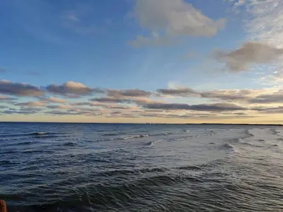 a large body of water with a cloudy sky at 12 person holiday home in Roslev-By Traum in Roslev