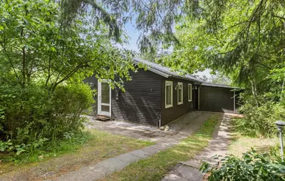 a black house with a driveway in front of it at 3 Bedroom Pet Friendly Home In Højslev in Højslev
