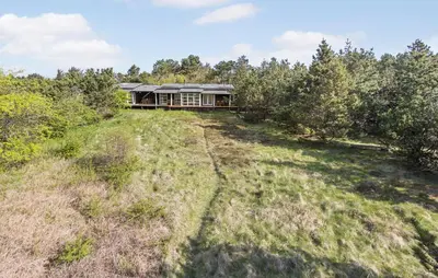 an overhead view of a house in the middle of a field at Nice Home In Hurup Thy With Wifi in Sindrup