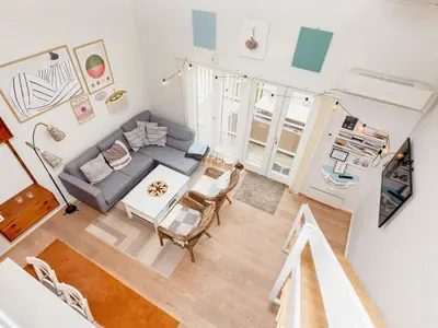 a living room with a couch and a table at 6 person holiday home in Vestervig-By Traum in Vestervig