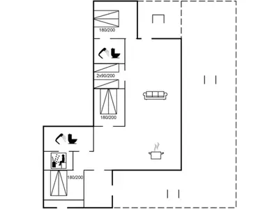 a floor plan of a house at Holiday Home Kristiina - 500m from the sea by Interhome in Saltum