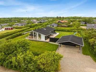 an overhead view of a house with a roof at Holiday Home Gedda - from the sea by Interhome in Vestervig