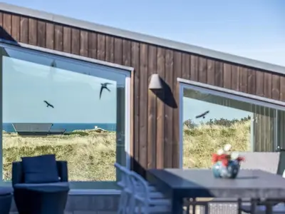 a house with a view of the beach and birds at Holiday Home Carit - 450m from the sea by Interhome in Løkken