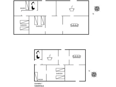 a floor plan of a house at Holiday Home Ejnarine - 600m to the fjord by Interhome in Farsø