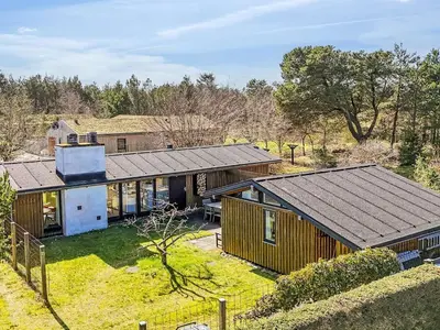 an overhead view of a house with a yard at Holiday Home Amarie - 1km from the sea by Interhome in Pandrup