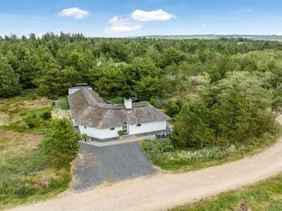 an overhead view of a house in the woods at Holiday Home Pihla - 1-1km from the sea by Interhome in Fjerritslev