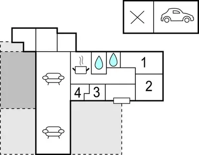 a block diagram of a house at 4 Bedroom Lovely Home In Vestervig in Vestervig