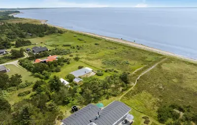 an aerial view of a farm near the water at Lovely Home In Hurup Thy With Wifi in Sindrup