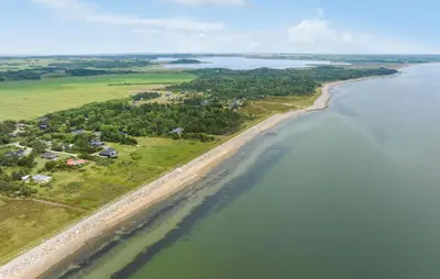 an aerial view of a beach and the ocean at Lovely Home In Hurup Thy With Wifi in Sindrup
