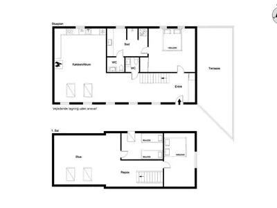 a floor plan of a house at Apartment Thorgot - 3km from the sea by Interhome in Pandrup