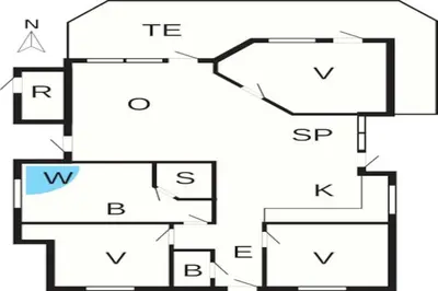 a block diagram of a house at 8 person holiday home in Ulfborg in Thorsminde