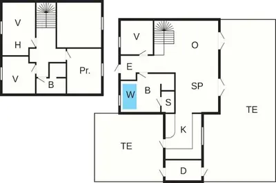 a floor plan of a house at 6 person holiday home in Blokhus-By Traum in Blokhus