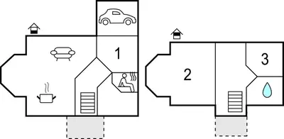 a block diagram of a house at Beautiful Home In Thisted With Sauna in Thisted