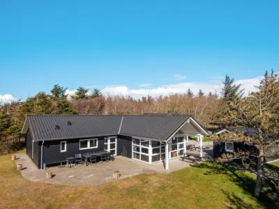 an aerial view of a black and white house at 10 person holiday home in Løgstør-By Traum in Trend