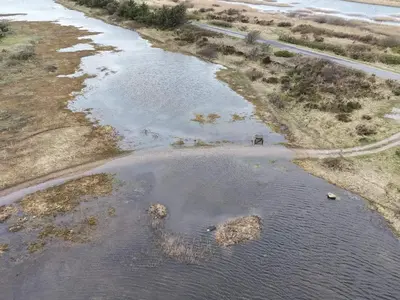 an aerial view of a body of water at 6 person holiday home in Hurup Thy-By Traum in Sindrup