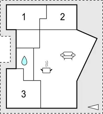a block diagram of a house at 3 Bedroom Gorgeous Home In Skals in Skals