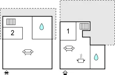 a diagram of a house with two floors at Lovely Home In Harboøre With Wifi in Harboør
