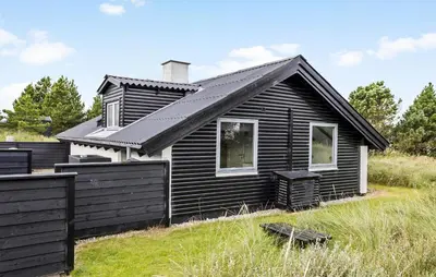 a black house with a black roof at 2 Bedroom Amazing Home In Thisted in Thisted