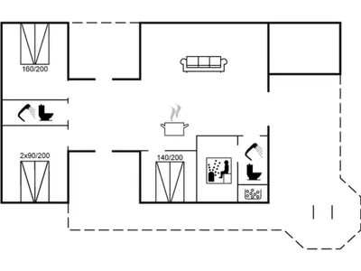 a floor plan of a house at Holiday Home Wilmer - 600m from the sea by Interhome in Løkken