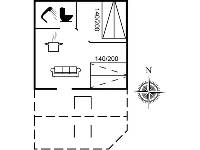 a floor plan of a house at Holiday Home Unge - 2-9km from the sea by Interhome in Blokhus
