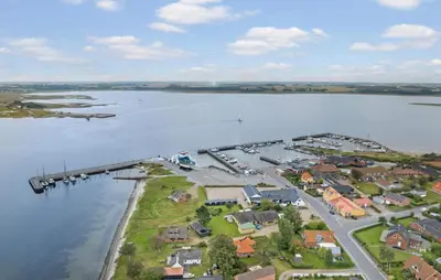 an aerial view of a large body of water at Lovely Home In Fur With Sauna in Fur