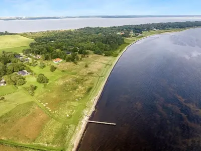 an aerial view of the shore of a lake at Holiday Home Jahn - 250m to the fjord by Interhome in Højslev