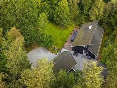 an overhead view of a house with a yard at Holiday Home Vicente - 14km to the fjord by Interhome in Års