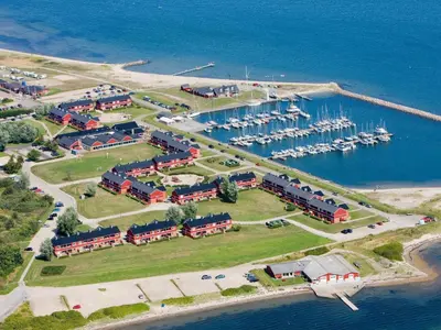 an aerial view of a marina with a marina at 4 person holiday home in Lemvig in Lemvig