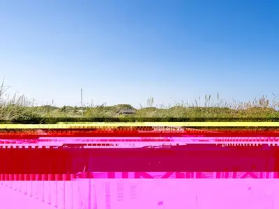 a view of a pool of pink and red paint at Holiday Home Naema - 400m from the sea by Interhome in Blokhus
