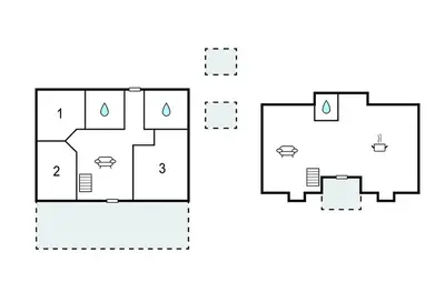 two diagrams of a block diagram of a house at Amazing Home In Hurup Thy in Doverodde