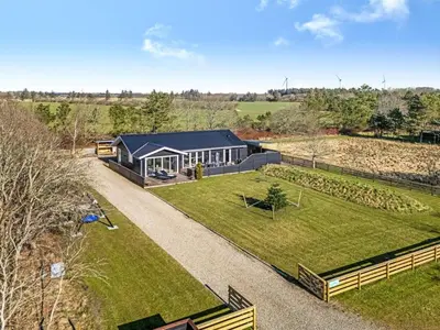 an aerial view of a house with a garden at Holiday Home Elisaveta - 400m to the fjord by Interhome in Vemb