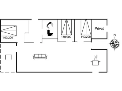 a schematic diagram of a typical house at Holiday Home Elisenda - 2-2km from the sea by Interhome in Blokhus