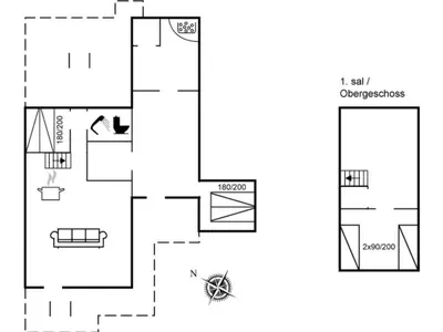 a floor plan of a house at Holiday Home Amina - 50m from the sea by Interhome in Torsted