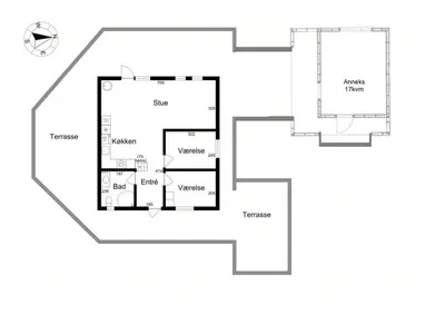 a floor plan of a house at Home Near Beach With Wilderness Bath in Sindrup
