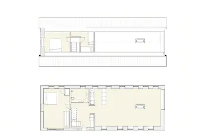 a floor plan of a house at Renovated Farmhouse In Architectural Style in Lemvig